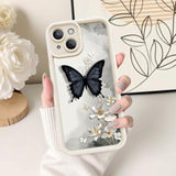 For Iphone 14 Case, Creative Butterfly Pattern Design For Girl Women, Soft Silicone Shockproof Anti-Scratch Protection Phone Cover For Iphone 14 (3D Black Butterfly)