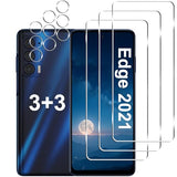 [3+3 Pack] Designed for Motorola Edge 2021 / Motorola Edge 5G UW 2021 Screen Protector + Camera Lens Protector, 9H Hardness, Anti Scratch, Easy