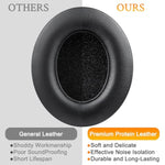 Replacement Ear Pads Cushions For Beats Studio 2.0 & 3 Wired/Wireless Over-Ear Headphones, Earpads With Soft Protein Leather, Noise Isolation Memory Foam (Black)