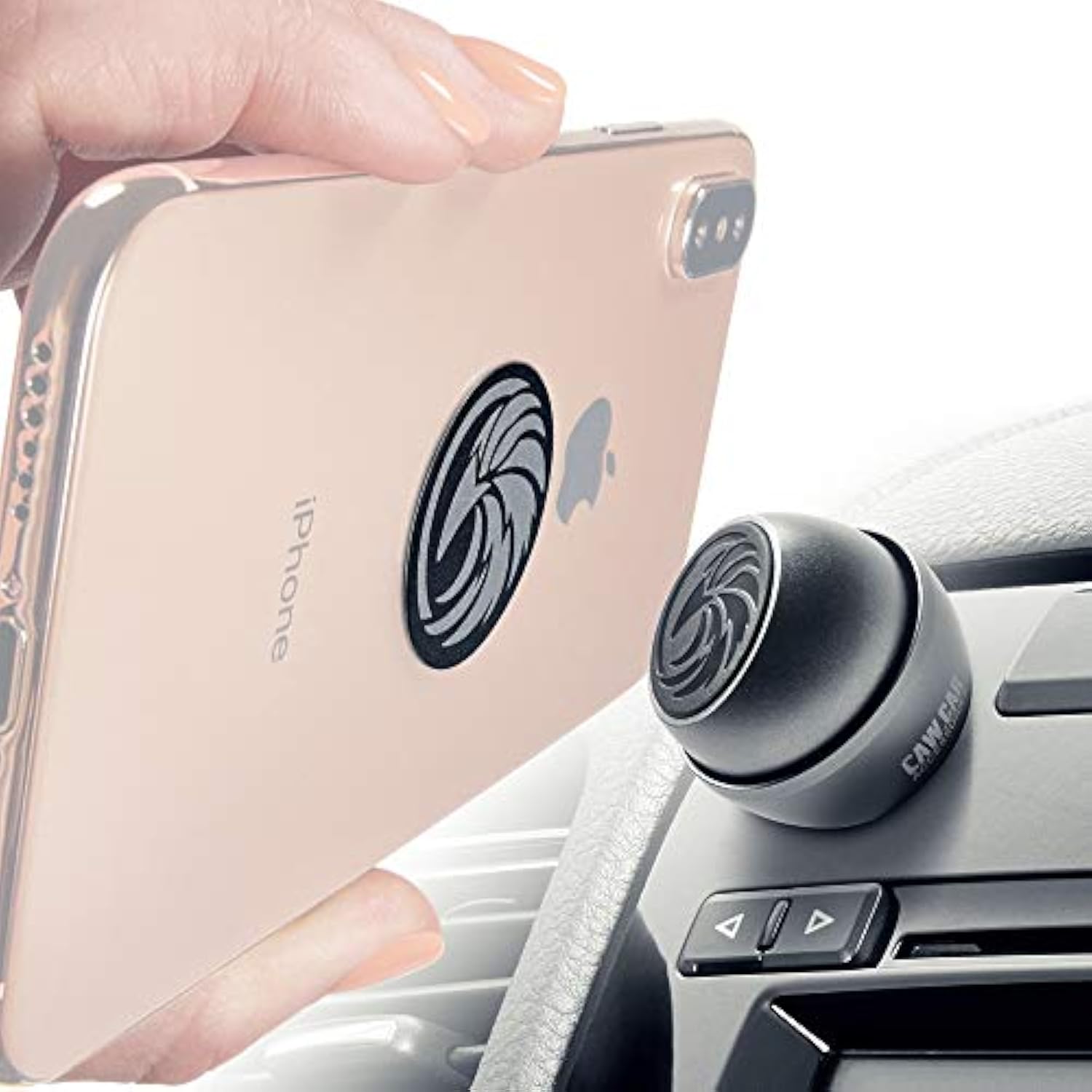 Universal Car Phone Mount Magnetic - All-Metal Iphone Car Mount For Any Smartphone Or Gps - Truly One-Handed Cell Phone Holder For Car Dashboard