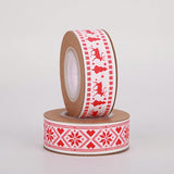 Scandinavian Christmas Ribbon Total 20 Yards 1Inch Wide Red And White Nordic Trim Scandi Reindeer And Snowflake Ribbon For Gift Wrapping, Diy Craft, Christmas Party Supplies