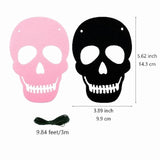 2 Pack Black Pink Skull Garland Banner Felt Skeleton Garland Halloween Banner For Diy Gothic Decorations Halloween Home Decor