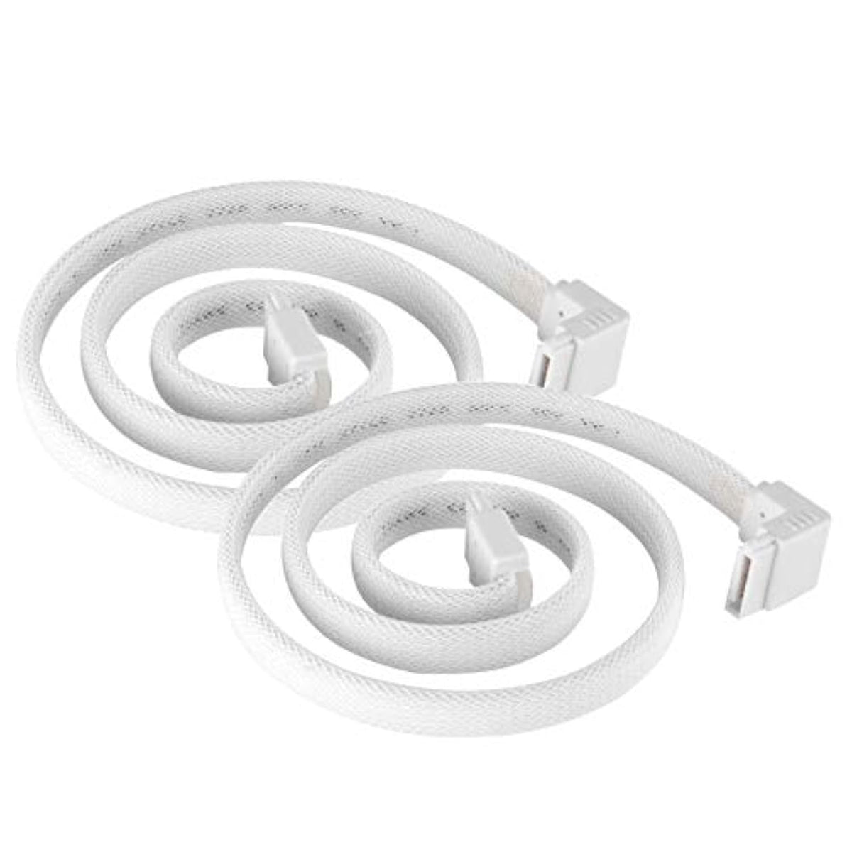 SilverStone Technology CP08W 90 Degree SATA 3 Sleeved White Cable with EMI Gua