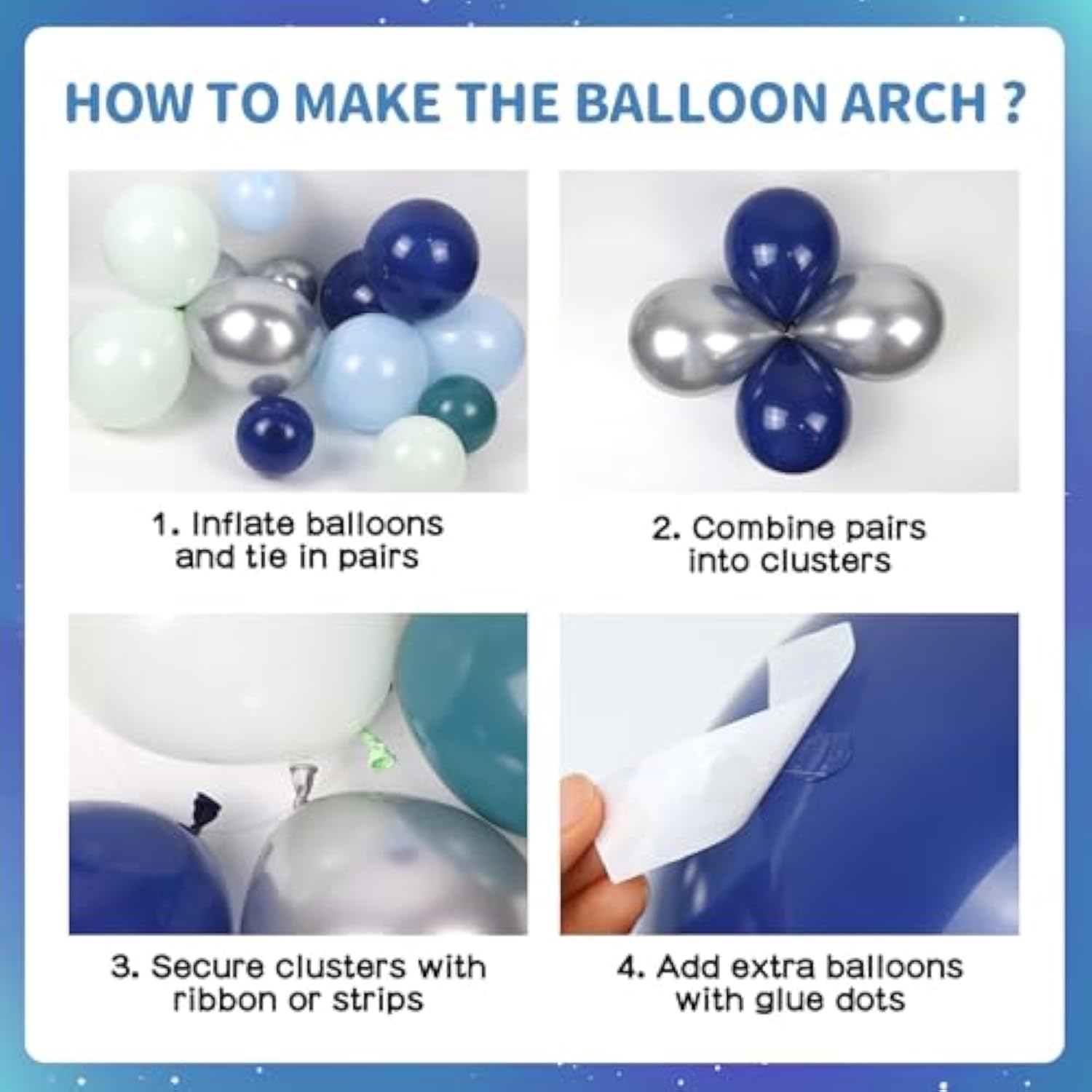 167pcs Space Balloon Arch Kit with Astronaut, Rocket & Balloons for Baby Shower