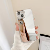 Designed For Iphone 13 Case Mirror Case [Four Corner Guard Shockproof] Hard Back Soft Bumper Protective Cover For Girls Woman Makeup Touch Up Back Camera Selfies 6.1 Inch (Mirror 13)