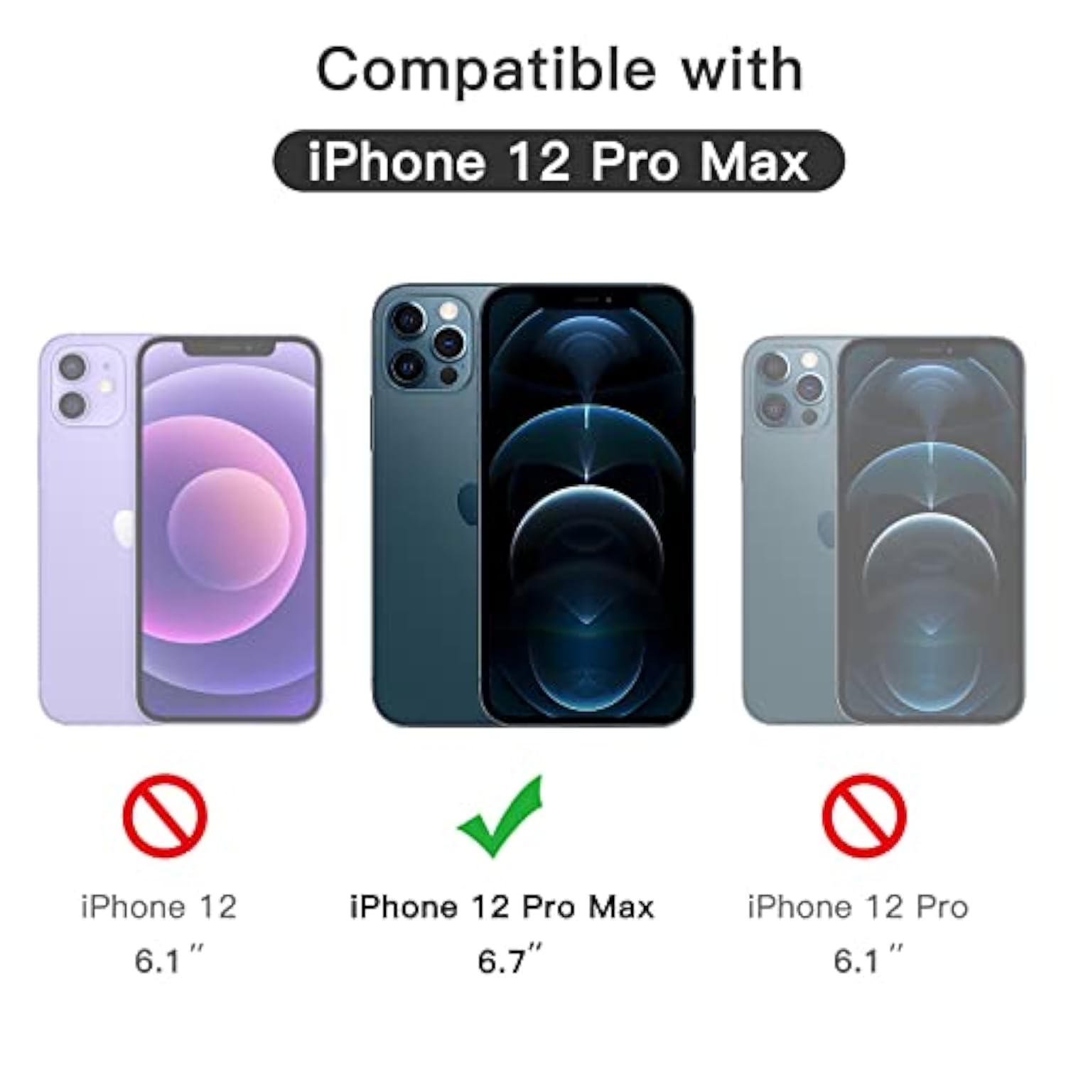 JETech Full Coverage Screen Protector for iPhone 12 Pro Max 6.7-Inch, Black Edge Tempered Glass Film with Easy Installation Tool, Case-Friendly, HD Clear, 3-Pack