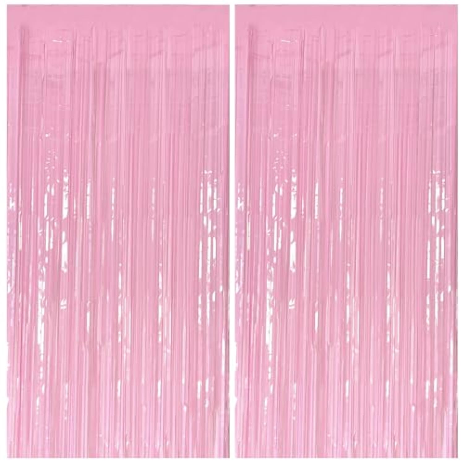 Pastel Pink Foil Fringe Curtains Tinsel Streamer Party Backdrop