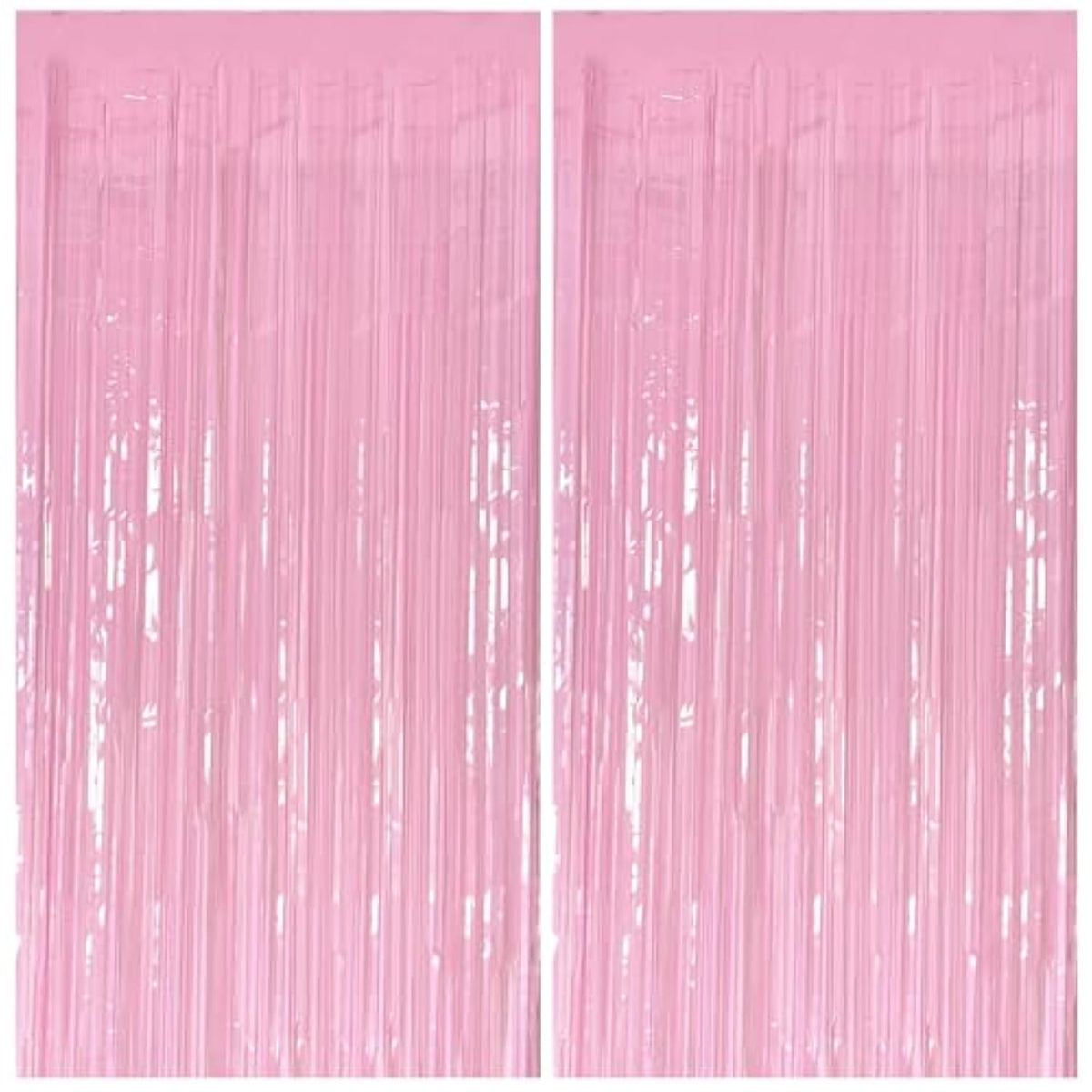 Pastel Pink Foil Fringe Curtains Tinsel Streamer Party Backdrop
