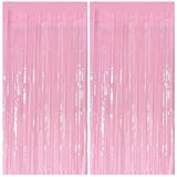 Pastel Pink Foil Fringe Curtains Tinsel Streamer Party Backdrop