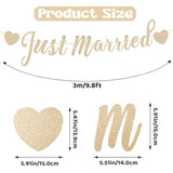 Just Married Banner, Pre-Strung Glitter Wedding Decorations For Reception, Just Married Car Decorations, Wedding Signs For Ceremony And Reception