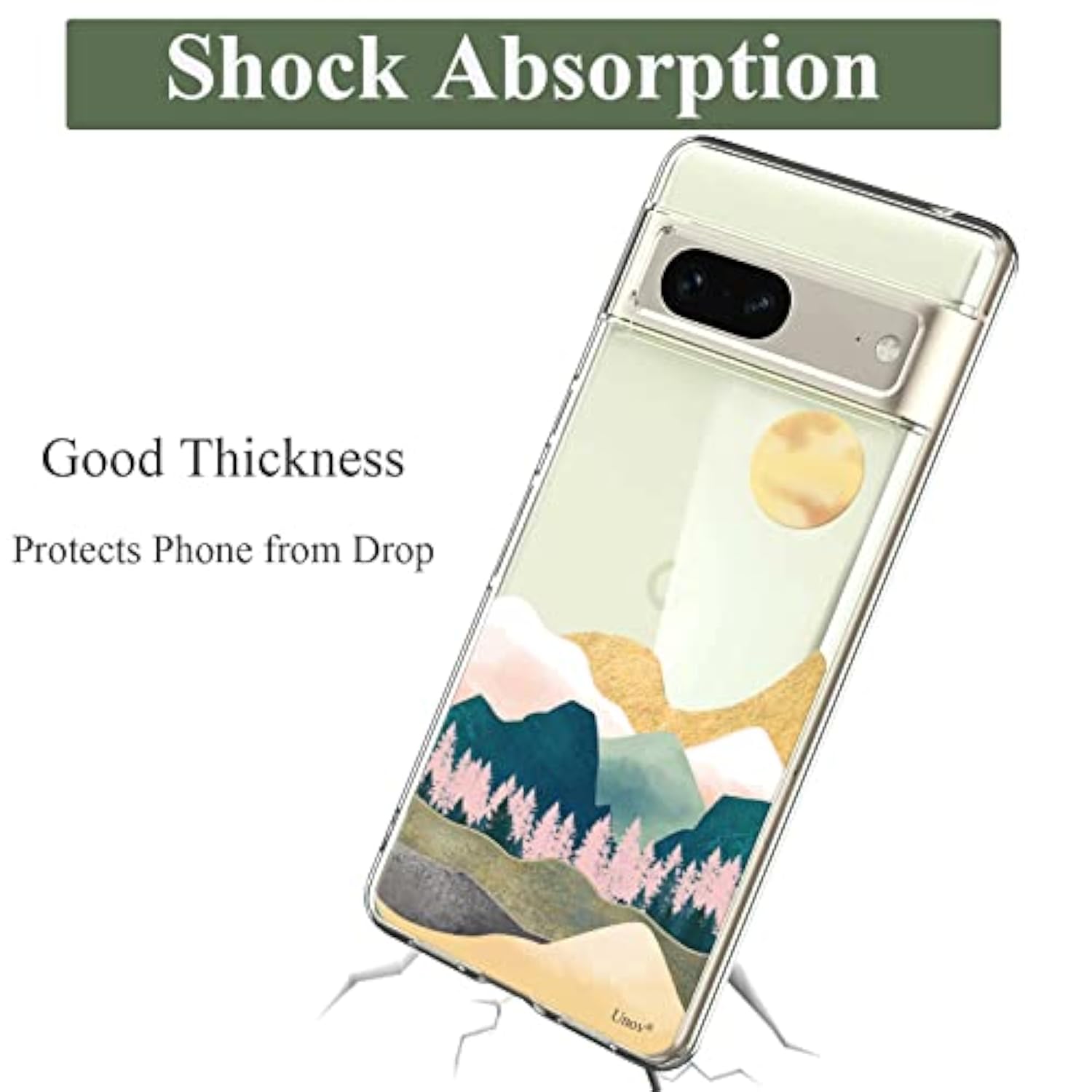 Soft TPU Shock Absorption Slim Embossed Pattern Protective Back Cover for Pixel 7