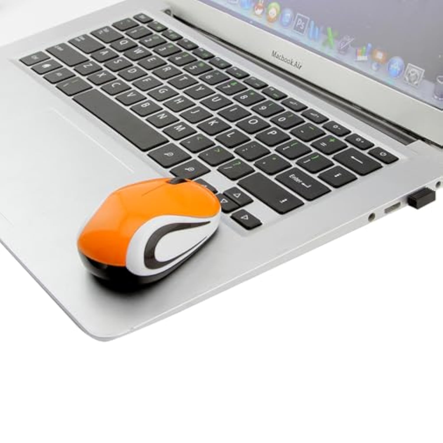 Mini Mouse - Small Wireless Optical Kids Mouse For School, Travel & Pc/Mac - Usb Receiver (Orange)
