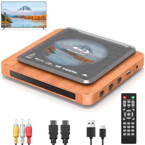 2025 Blu-ray Player with HDMI/AV Cables & Remote, Dolby Audio/DTS, 1080P