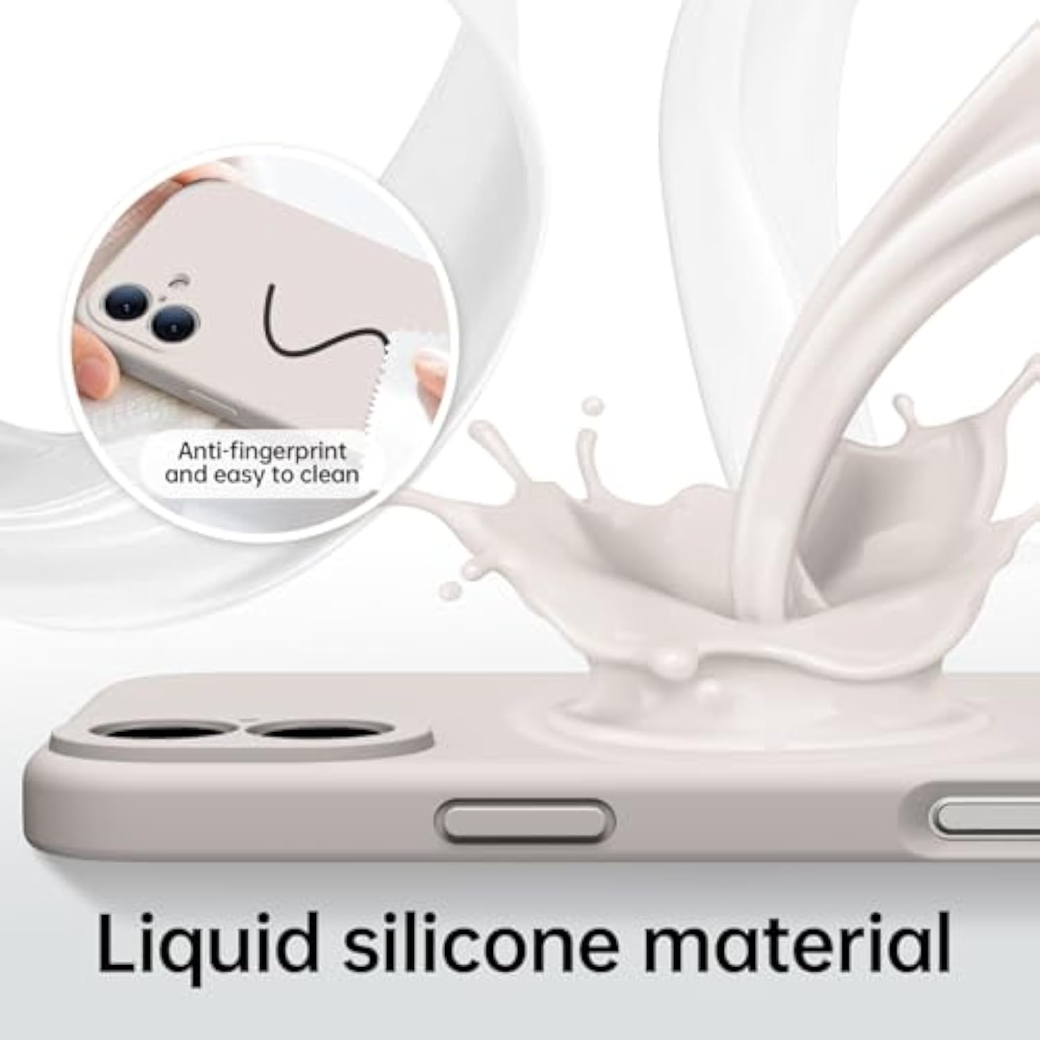 For 16 Case With 2 Screen Protectors - Compatible With Magsafe - Upgraded Camera Protection - Liquid Silicone Protective Phone Case For Men, Women,Girls - Rock Grey