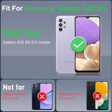 Galaxy A32 5G Phone Case with 2 Pcs HD Screen Protector, Heavy Duty Shockproof 360° Rotation Kickstand Military Grade Protective Case for Galaxy A32 5G Black