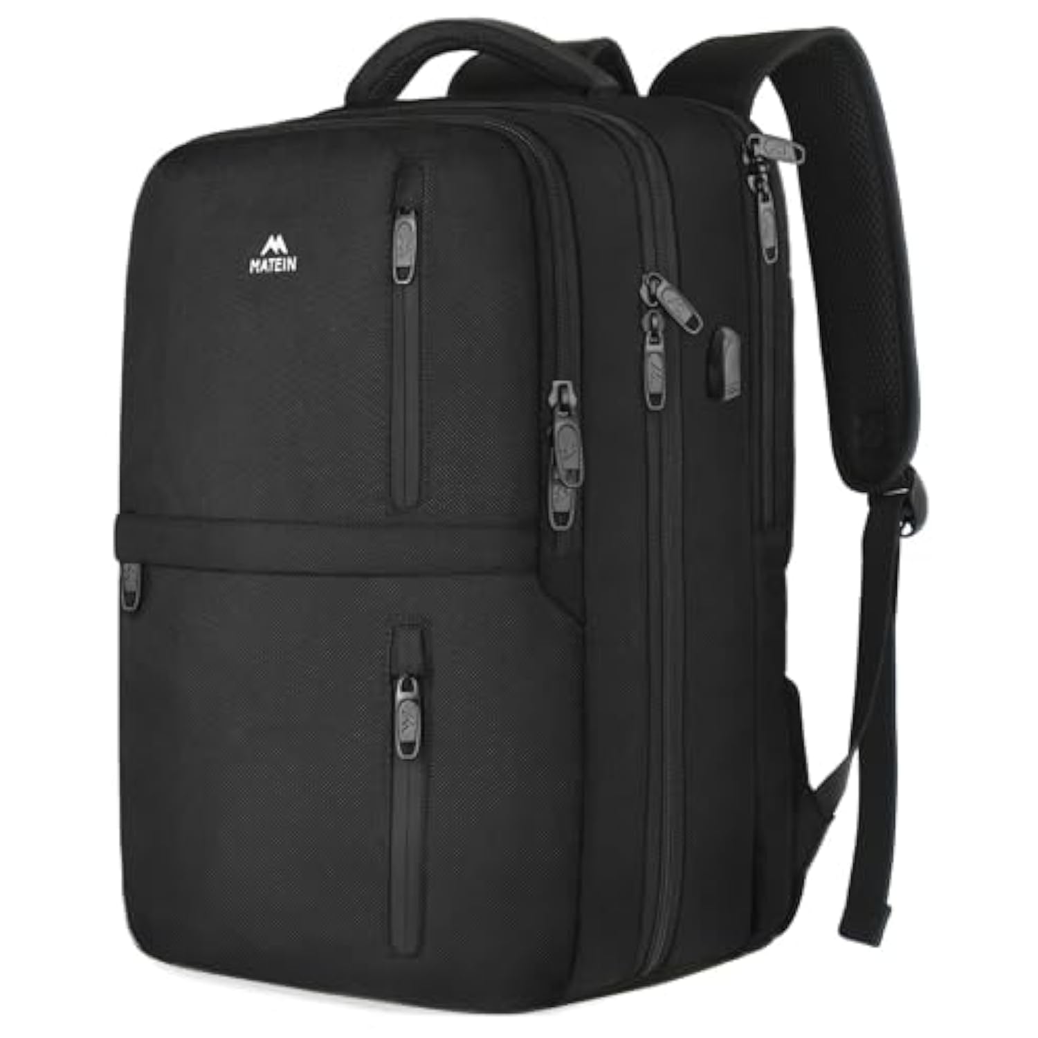 Carry On Backpack, Flight Approved Travel Backpack With Usb Port, Tsa Personal Item Travel Bag Fits 17" Laptop, Large Water Resistant Luggage Overnight Weekender Bag For Men & Women 40L, Black