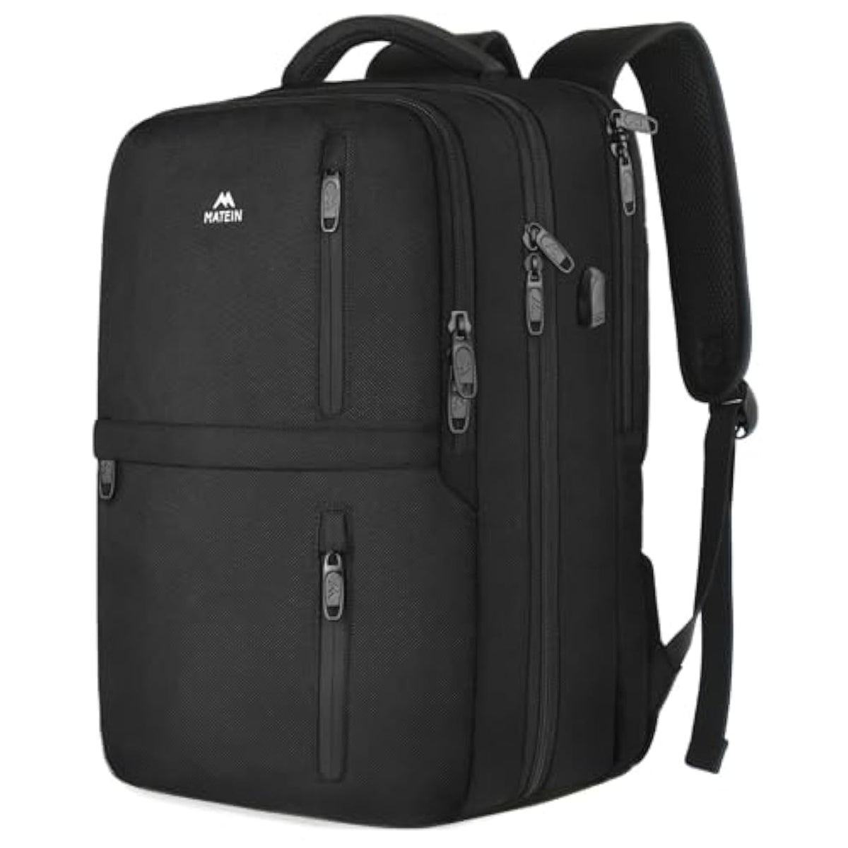 Carry On Backpack, Flight Approved Travel Backpack With Usb Port, Tsa Personal Item Travel Bag Fits 17" Laptop, Large Water Resistant Luggage Overnight Weekender Bag For Men & Women 40L, Black