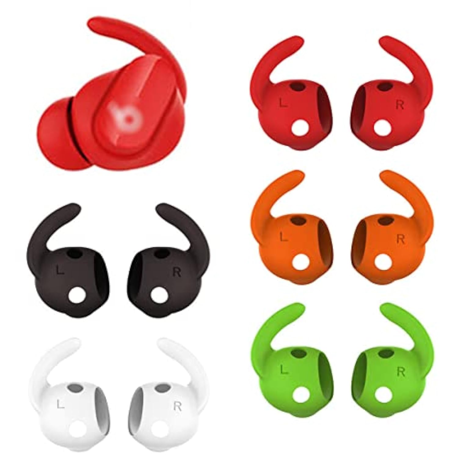 Sport Earhooks Compatible With Beats Studio Buds, 5 Pairs Soft Silicone Replacement Anti Slip Anti Lost Ear Hooks Sport Earbuds Hook Compatible With Beats Studio Buds, 5 Pairs 5 Colors