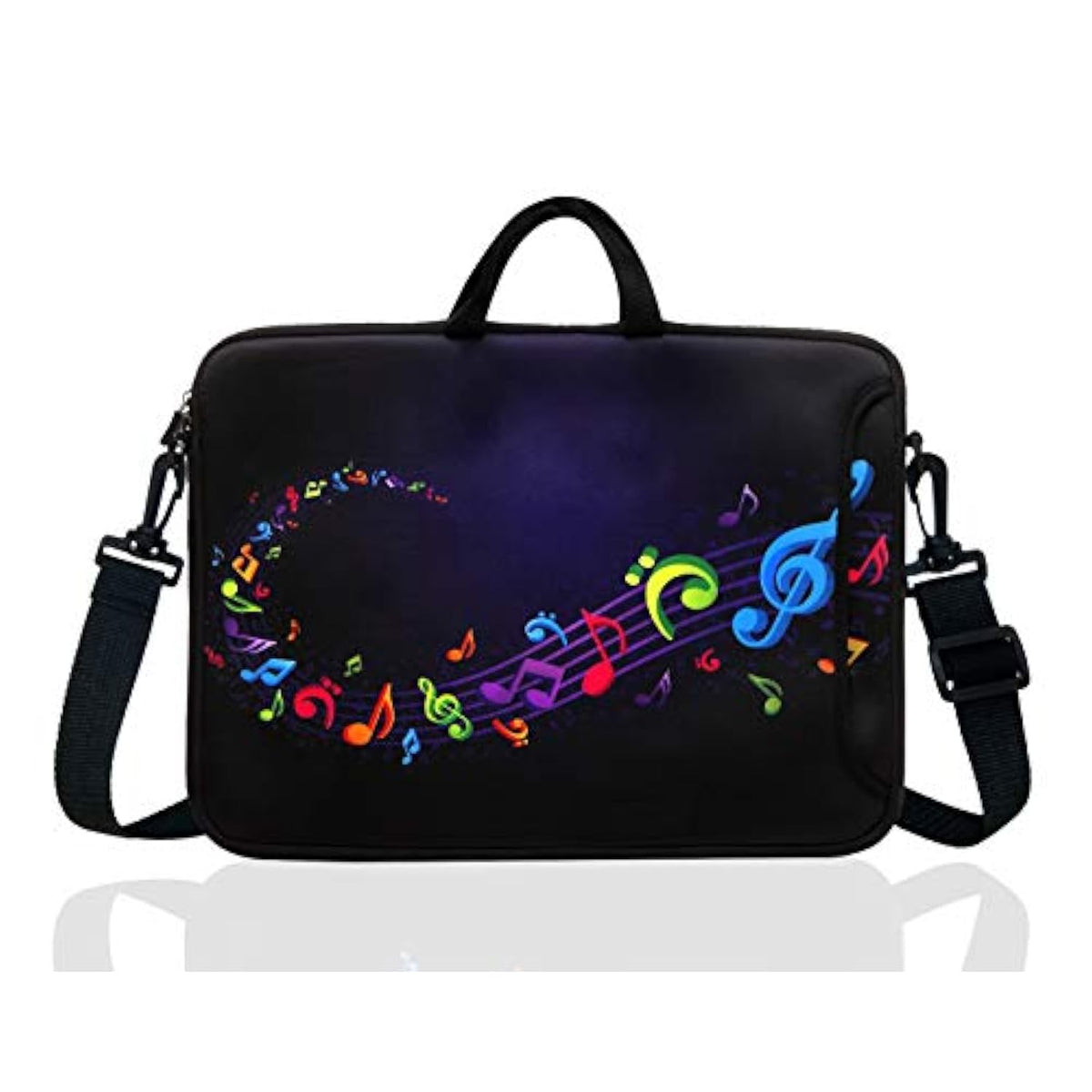 15-Inch To 15.6-Inch Neoprene Laptop Shoulder Messenger Bag Case Sleeve For 14 15 15.6" Inch Acer/Asus/Dell/Lenovo/Thinkpad/Hp/Macbook Pro/Air (Musical Note)