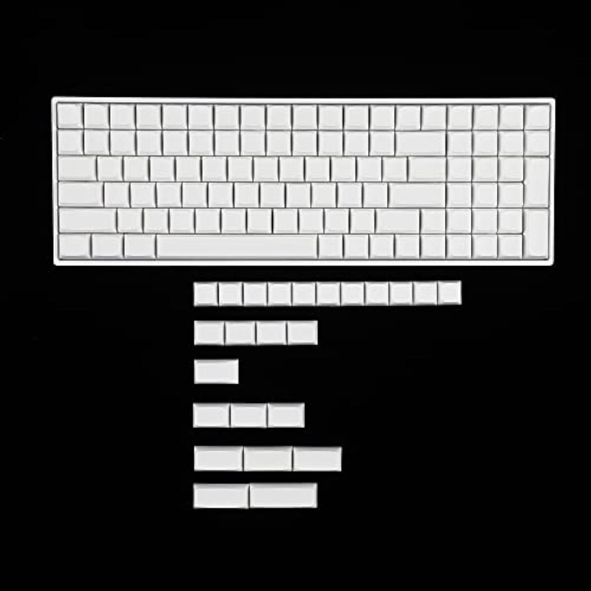 124 Key White Blank Zda Xda V2 Keycaps Pbt Keycap For Mx Keyboard 104 87 61 Me