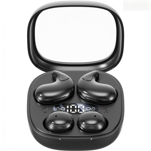 Flat Sleep Earbuds for Side Sleepers, Invisible Mini Earbuds for Small Ear Canals, Bluetooth 5.4, 66H Battery, Noise Blocking, Waterproof, LED