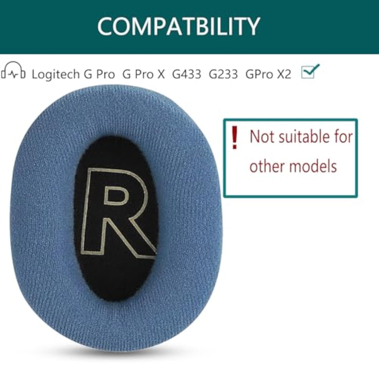 Replacement Ear Cushions, Compatible With Logitech Gpro G Prox G433 G233 Headphones, Soft And Delicate Facecloth And Memory Foam Combined Production, Home Headset Replacement Ear Pads (Blue)