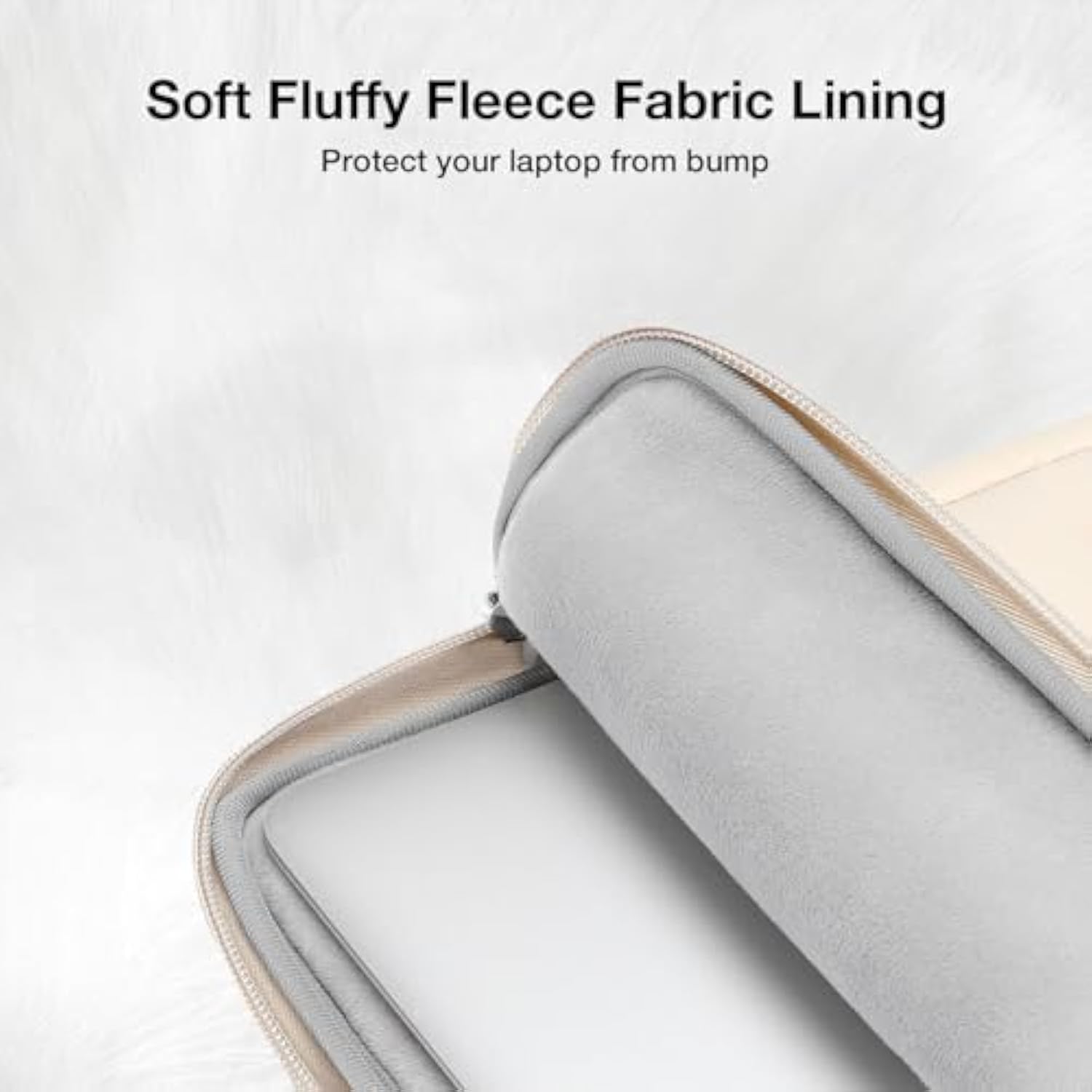 MOSISO 13-14 inch Laptop Case, 13.3 inch Puffy Laptop Sleeve Compatible with MacBook Air 13 13.3 13.6/Pro 13/14, HP, Dell, ASUS, Lenovo, Rectangle Quilted Puffer Computer Bag for Women, Sand