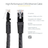 100Ft Cat6 Ethernet Cable - Black Cat 6 Gigabit Ethernet Wire -650Mhz 100W Poe