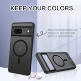 For Google Pixel 7 Case [Compatible With ] Translucent Matte Magnetic Pixel 7 Case Slim Thin Shockproof Women Men Protective Phone Cases Cover For Google Pixel 7 6.4", Black