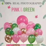 151pcs Spring Pink & Green Balloon Garland Kit with Hearts for Baby Shower  Party