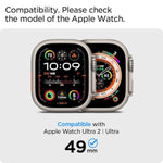 Spigen EZ Fit Tempered Glass Screen Protector for Apple Watch Ultra 2, Apple Watch Ultra (49mm) - 2 Pack