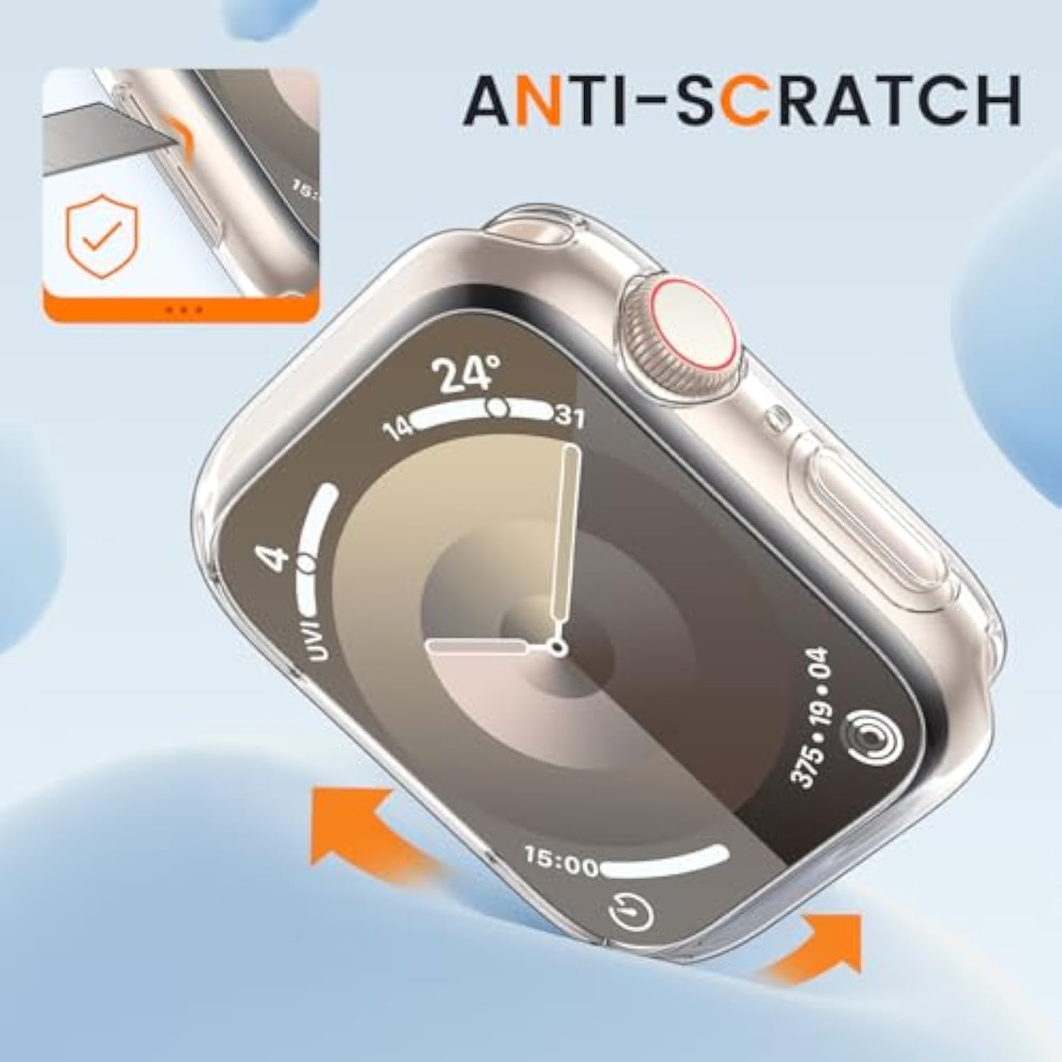 2 Pack Clear Bumper Case for Apple Watch Series 7 41mm