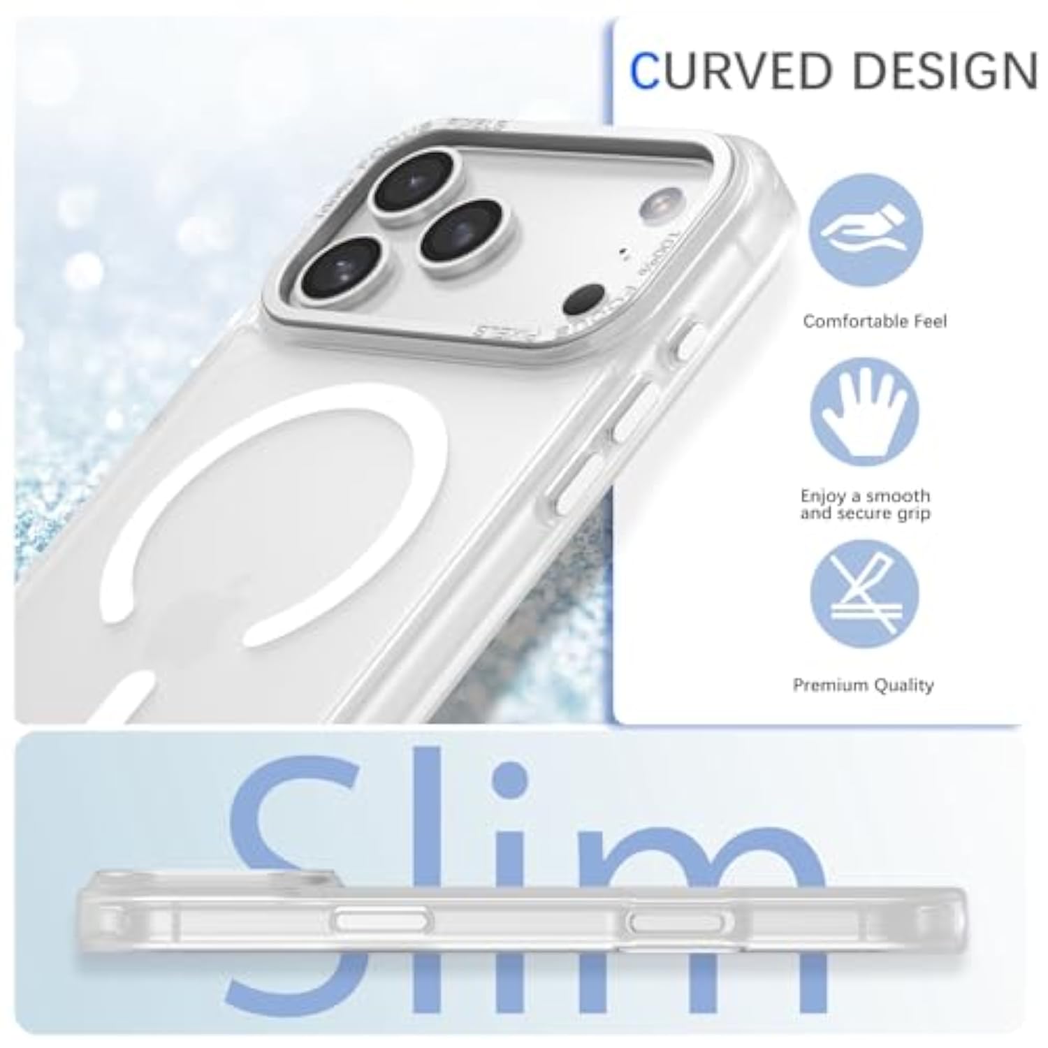 Case For Iphone 17 Pro Max 6.9-Inch, Magnetic Case [Compatible With Magsafe] Translucent Matte Supports Wireless Charging Men Women Slim Shockproof Protective Cover, White