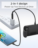 2 in 1 Multi USB C Male to Micro USB & Mini 5P USB Connector Y Splitter Short Charge Cable-No Data Transfer,2 Pack(0.3M/0.98FT)