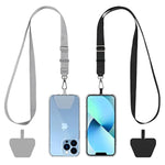Phone Lanyard 2 Pack-2× Adjustable Neck Strap,2× Phone Patches,Universal Cell Phone Multifuctional Patch Lanyards Compatible With Most Smartphones(Black+Gray)