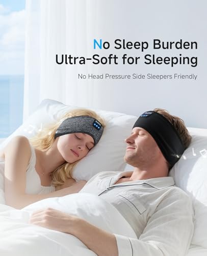 Sleep Headphones Bluetooth 5.4, Sleep Headphones With Ultra-Thin Stereo Speakers For Side Sleepers, Long-Lasting Battery Life & Stable Connection, Sweat Resistant Sport For Workout
