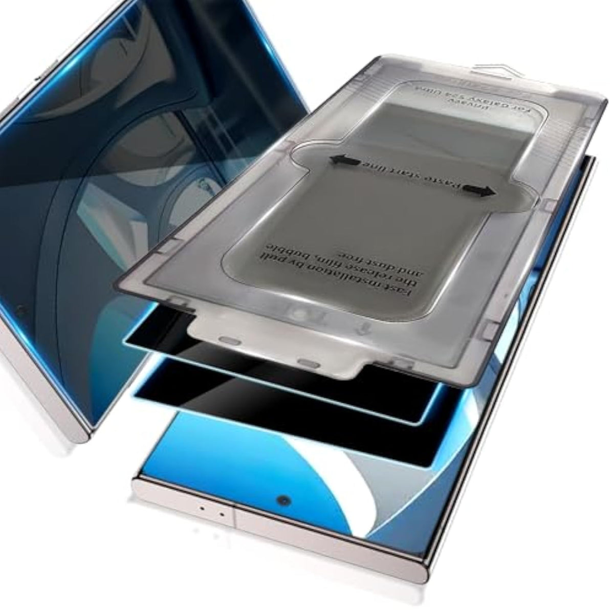 [2 Pack For Samsung Galaxy S24 Plus Privacy Screen Protector With [3S Foolproof Installation Tray], Tempered Glass, [Auto Dustfree], Case Friendly, Anti Scratch, Anti Spy, Bubble Free