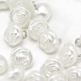 10Mm Rose Flower Pearl Buttons, White Faux Pearl Sewing Buttons, For C