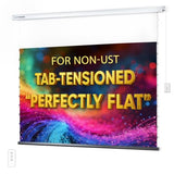 Anti-Curling Motorized Projector Screen for Non-UST and Modern Design Indoor/Outdoor White Screen with White housing for Home Theater/Living