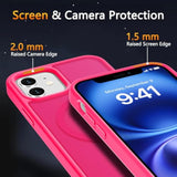 For Iphone 11 Case, Magnetic Phone Cover With 1 Screen Protector, Compatible With Magsafe, Military Grade Protection, Translucent Matte Frosted Back, Hot Pink