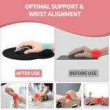 Mouse Pad With Wrist Rest, Comfortable Computer Mousepad With Gel Wrist Support Smooth And Non-Slip Pu Base For Pain Relief, Laptop, Office & Home (Rose)