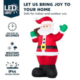 6 Ft Christmas Inflatable Santa With Gift Bag, Blow Up Xmas Inflatable Decorations With Build In Leds For Christmas Deco