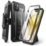 SUPCASE for iPhone 15 Plus Case with Screen Protector (Unicorn Beetle Pro), [Built-in Stand & Belt-Clip] [Military-Grade Protection] Heavy Duty Rugged Protective Phone Case for iPhone 15 Plus, Black