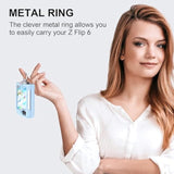 Samsung Galaxy Z Flip 6 Case with Ring Shockproof Protective Cover Flip Z 6 Phone Case for Galaxy Z Flip 6 5G - Blue