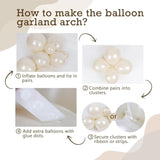 Pearl White Balloons, Double Stuffed White Balloons Different Sizes 5/10/12/18 Inch Pearl Balloon Arch Garland Kit For Wedding Engagement Bridal Baby Shower Birthday Party Decorations
