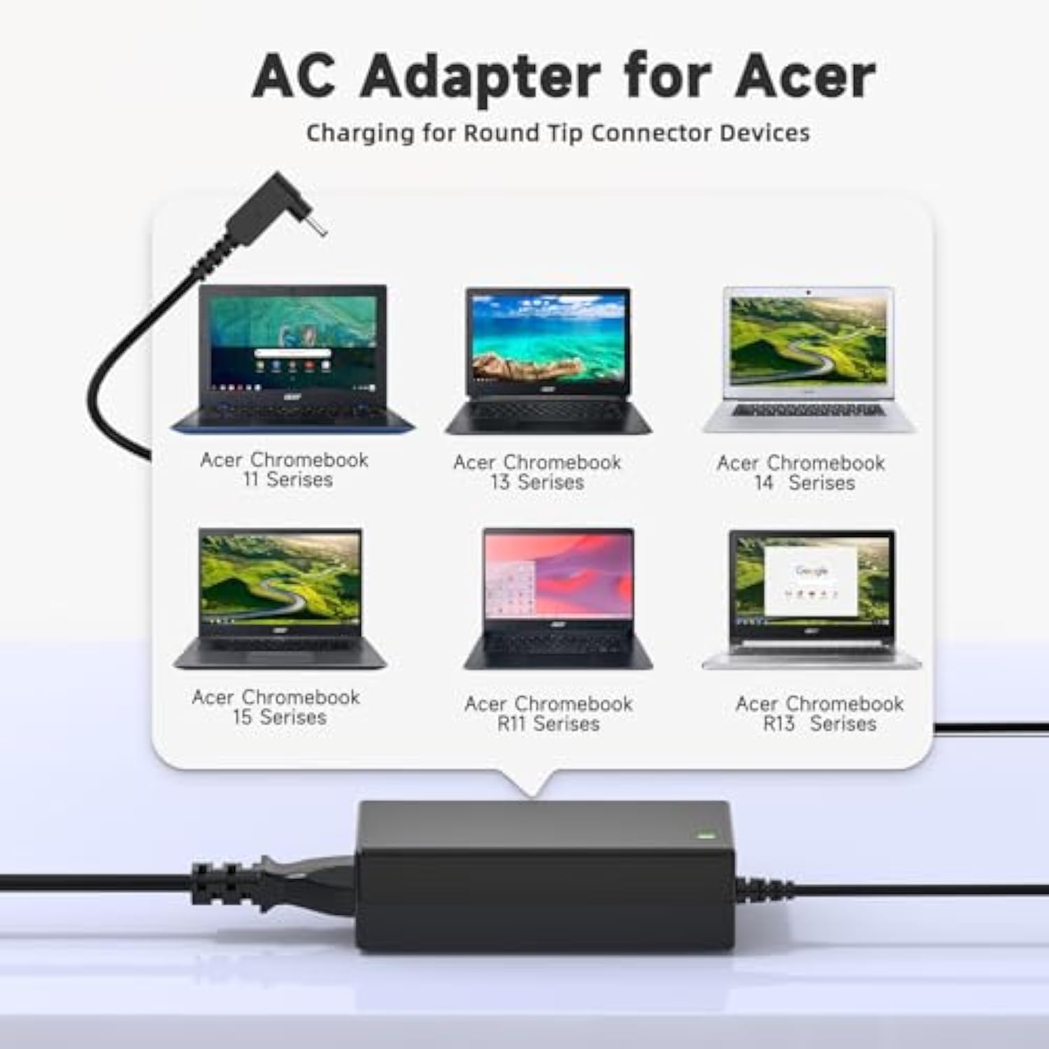 N15Q8 Laptop Charger For Acer Chromebook Cb3 Cb5 Cb3-431 Cb3-532 Cb5-132T 15 C