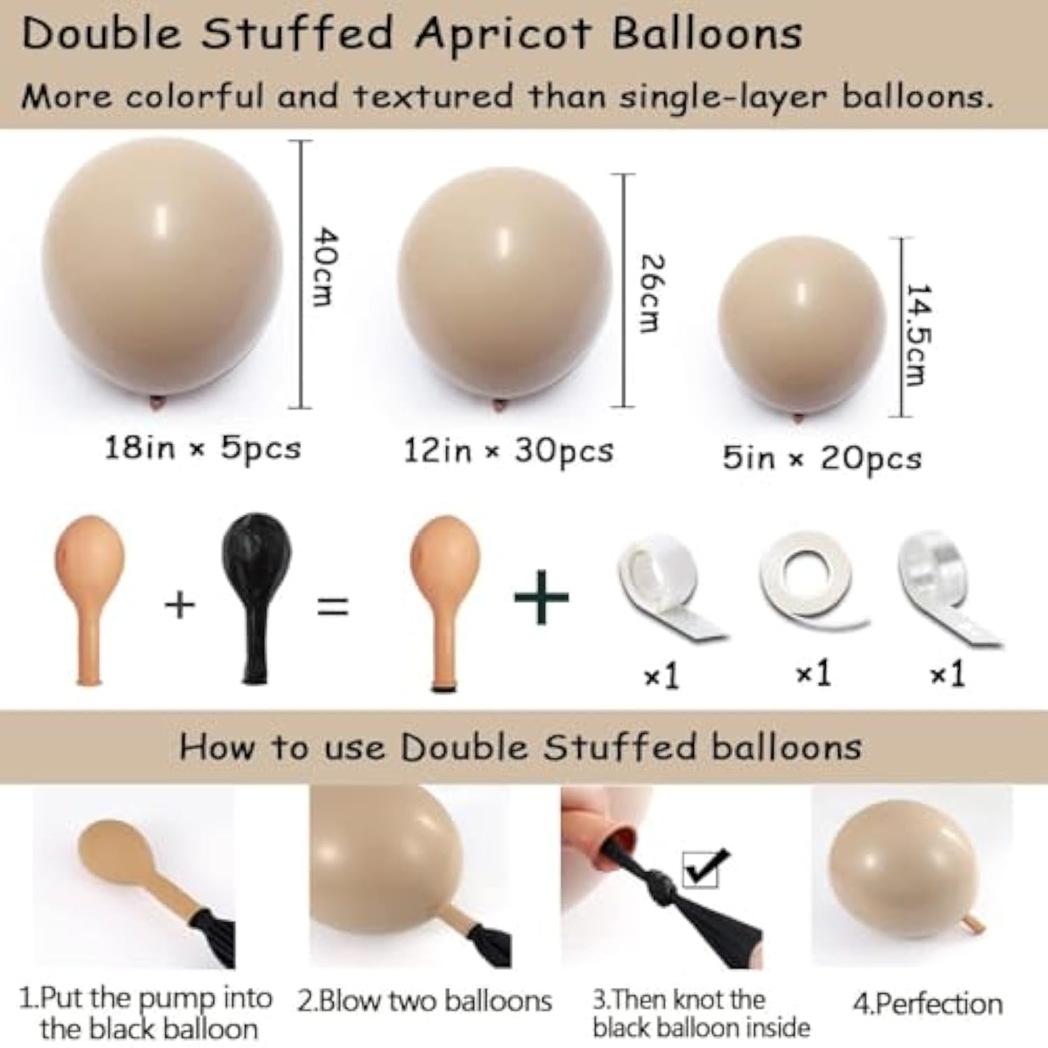 Nude Beige Balloon Double Stuffed Tan Brown Balloons Garland Different Sizes Latex Apricot Balloons Arch Kit For Neutral Baby Shower Jungle Theme Woodland Teddy Bear Birthday Boho Party Decorations