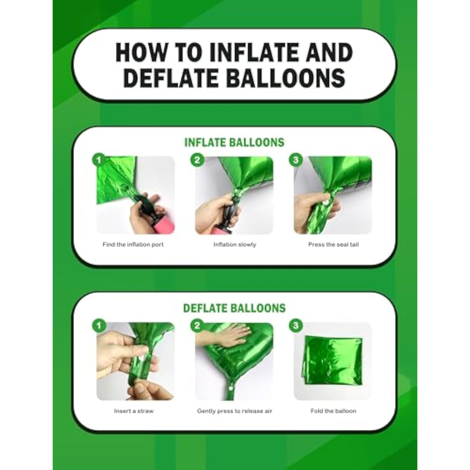 Green Pixel Miner Themed Party Square Balloon Wall Decorations, 56Pcs Green Black Foil Metallic Double Sided Cube Balloons Backdrop Tunnel Arch Kit For Baby Shower Birthday Anniversary Summer Party