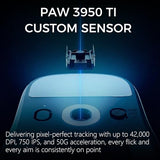A7 V2 Ultra Wireless Gaming Mouse, Tri-Mode Connection, 59 Grams, Paw3950 Ti Custom 42K Dpi Sensor, Wired/Wireless Dual 8K Polling, 130 Hour Battery Life - White