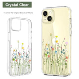 Case Compatible With Iphone 15 Case Clear With Design Embossed Floral Pattern Soft Tpu Bumper Slim Protective 6.1 Inch (Flower Bouquet)